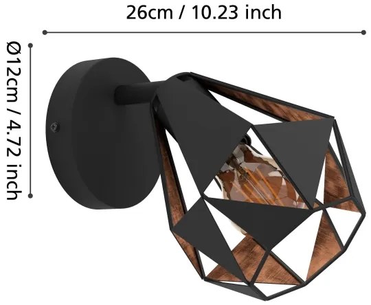 Eglo 43715 - Nástenné bodové svietidlo CARLTON 1xE27/40W/230V