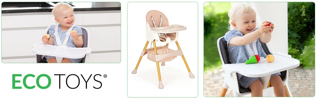 Detská vysoká stolička 2v1 ECOTOYS