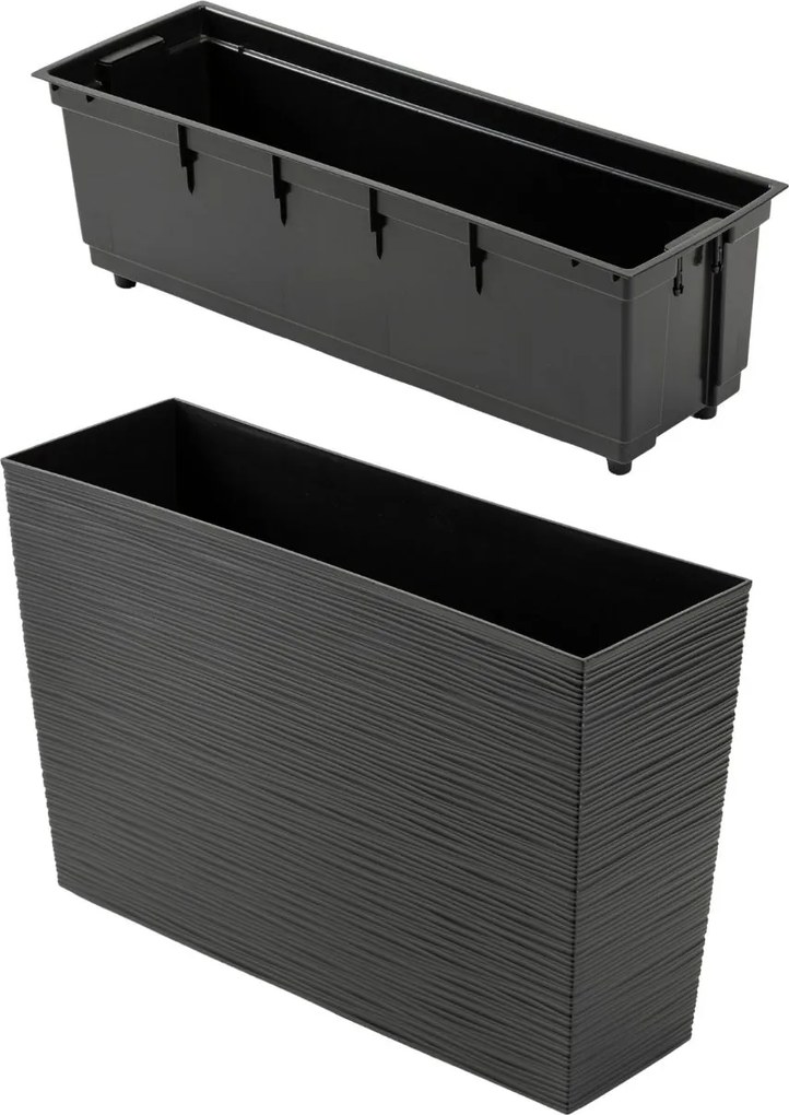 PLASTOVÝ KVETINÁČ BLOOM RIFLO 36X56X20 CM ČIERNA