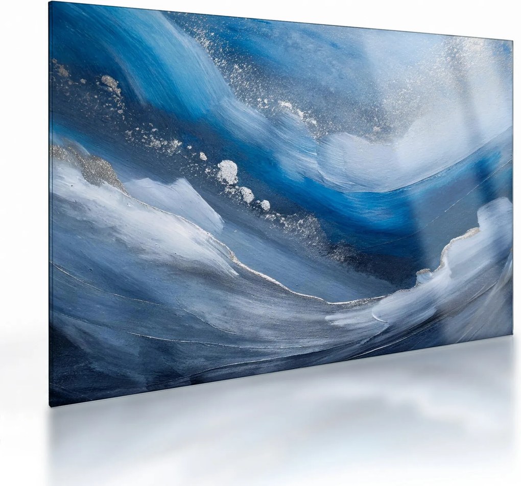 Sklenený obraz - Abstrakcia oceánu (70x50 cm)