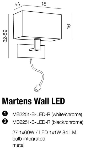 Moderné svietidlo AZZARDO MARTENS  LED black AZ1558