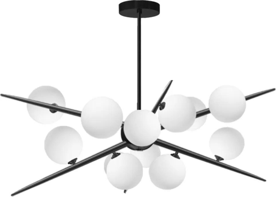 Toolight Tolight, stropné svietidlo 8xG9 APP999-12CP, čierna, OSW-05552