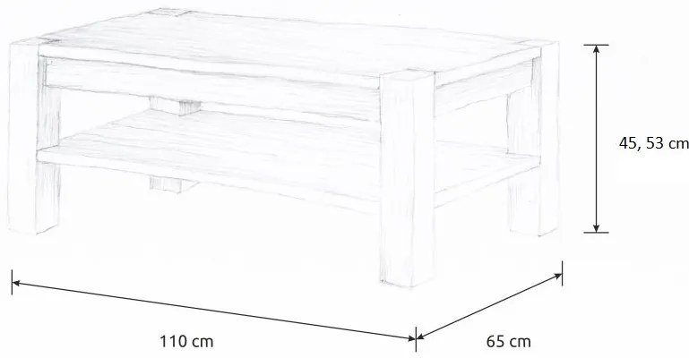 Wooded Konferenčný stolík Denver z masívu BUK 110x65x45cm