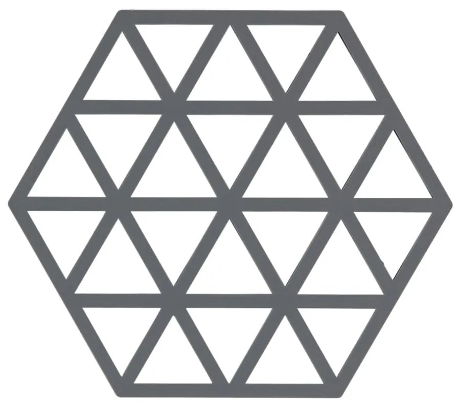 Sivá silikónová podložka pod horúce nádoby Zone Triangles