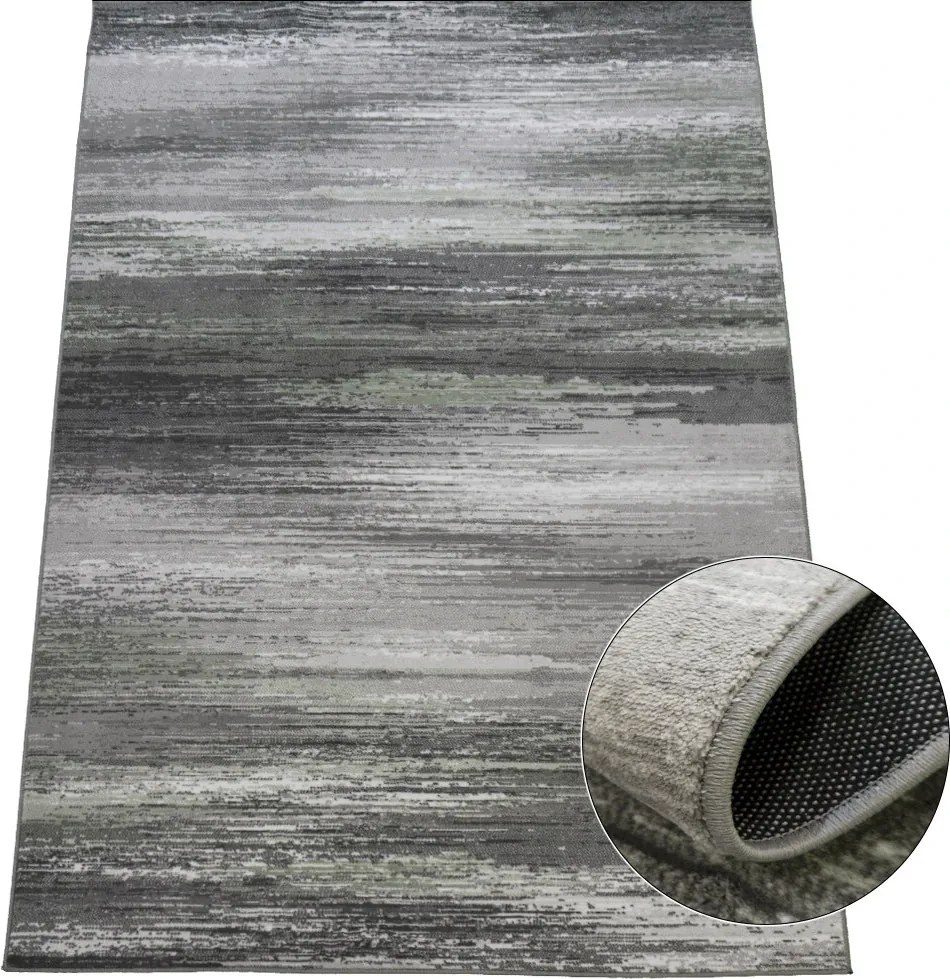 BE Koberec Accra 6505 Grey Green – zelený obdĺžnikový Rozmer: 80x150 cm