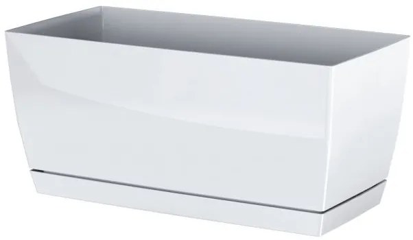 Prosperplast Truhlík KUBA s miskou biely, varianta 24 cm