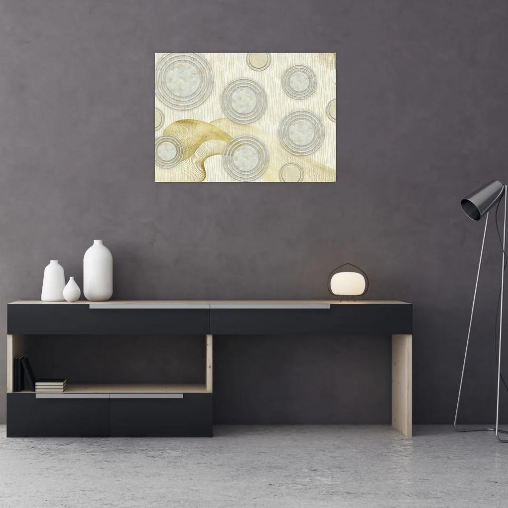 Obraz - Abstrakcia, mramorové kruhy (70x50 cm)