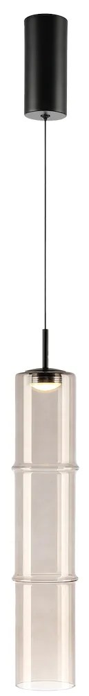 Závesné svietidlo Bato, 1x svetlohnedé sklenené tienidlo, b