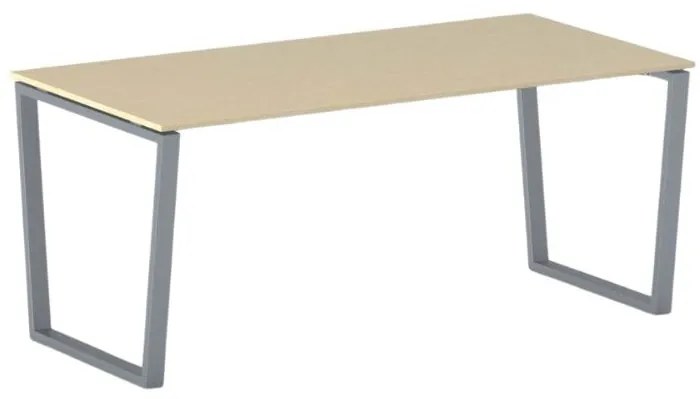 Kancelársky stôl PRIMO IMPRESS, sivostrieborná podnož, 1800 x 900 mm, breza