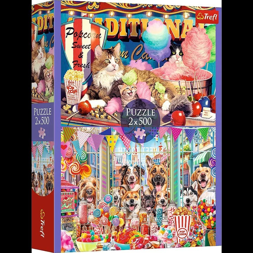 Trefl Puzzle 2x500 - Našuchorení priatelia