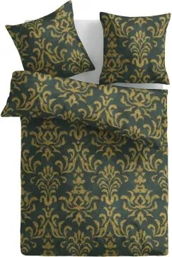 Obliečky Orient, zelené so zlatými ornamentmi%