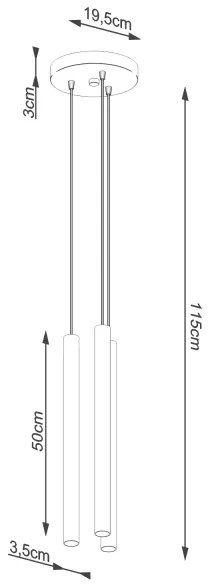 Sollux SL.1273 - Luster na lanku PASTELO 3xG9/8W/230V betón