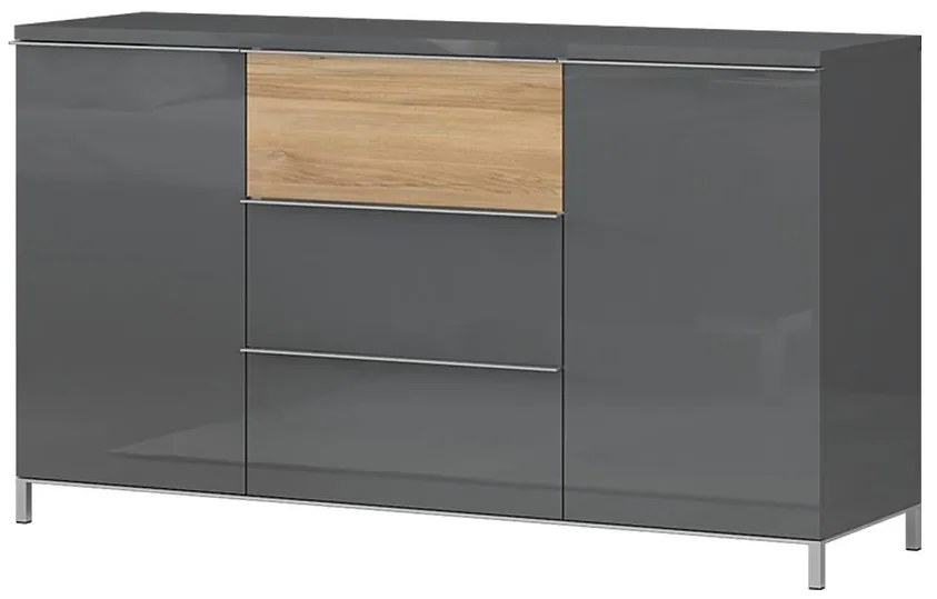 Komoda 2d3s Onyx k23/on lakované pacific walnut/anthracit