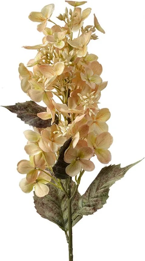 Dekorácia béžová umelá kvetina hortenzie - 71 cm