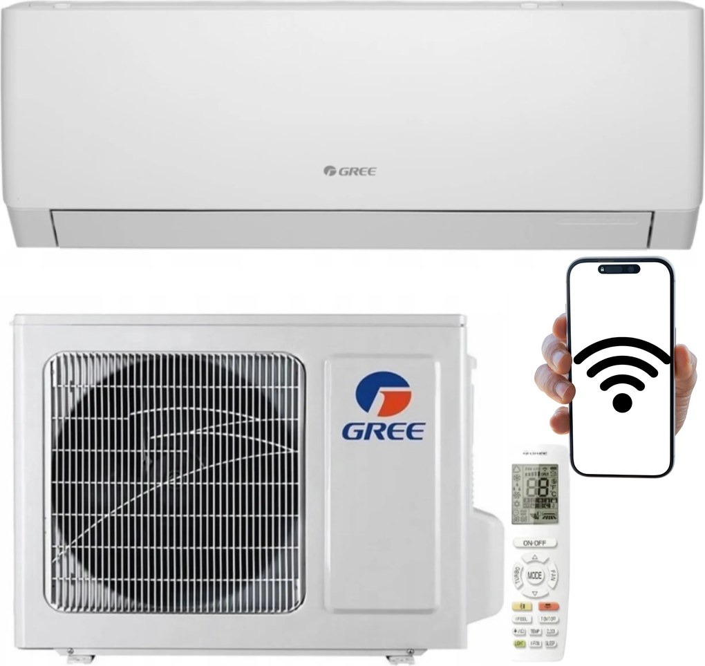 Domáci klimatizátor Gree Pular Wifi 3,2 kW 40 m2 Ohrievanie Tichý Výkon