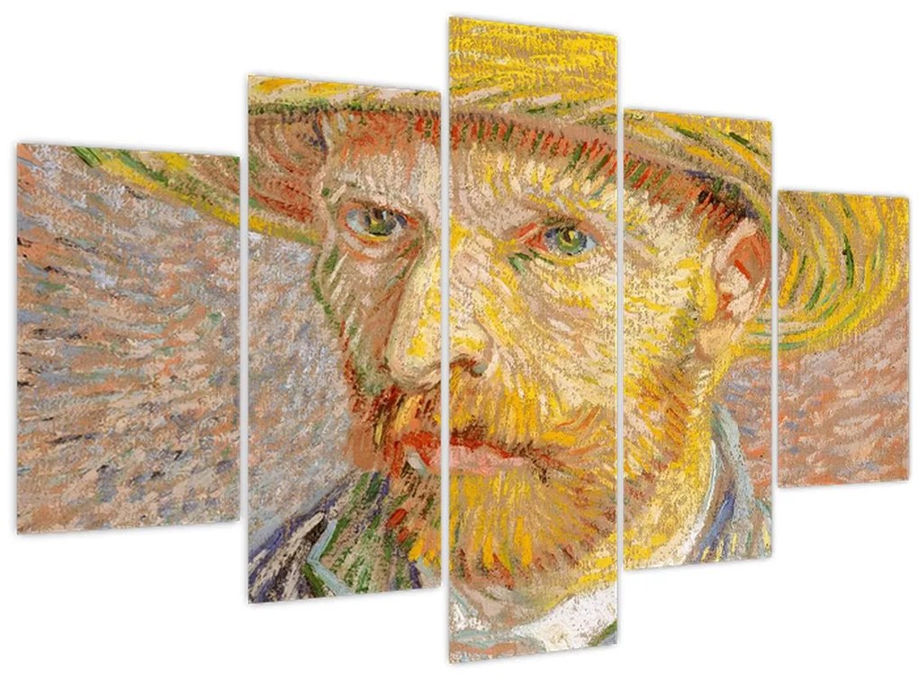 Obraz - Vincent van Gogh, Self-Portrait with a Straw Hat (The Potato Peeler), reprodukcia (150x105 cm)