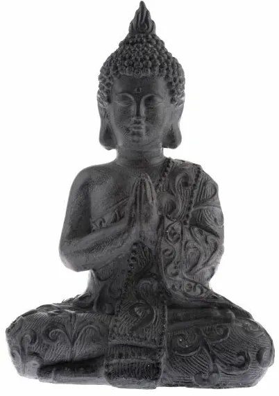 Záhradná dekorácia Budha, antracit, magnézium, 38 x 15 x 26 cm