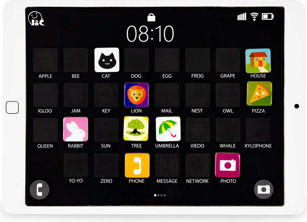 ECOTOYS Drevený magnetický tablet – kriedová edukatívna tabuľa pre deti s číslicami