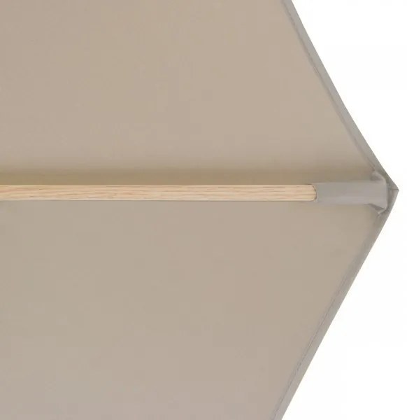 Doppler ALU WOOD 350 cm - slnečník s kľukou s ULTRA UV ochranou prírodná (slonovinová kost - kód farby 820), 100 % polyester