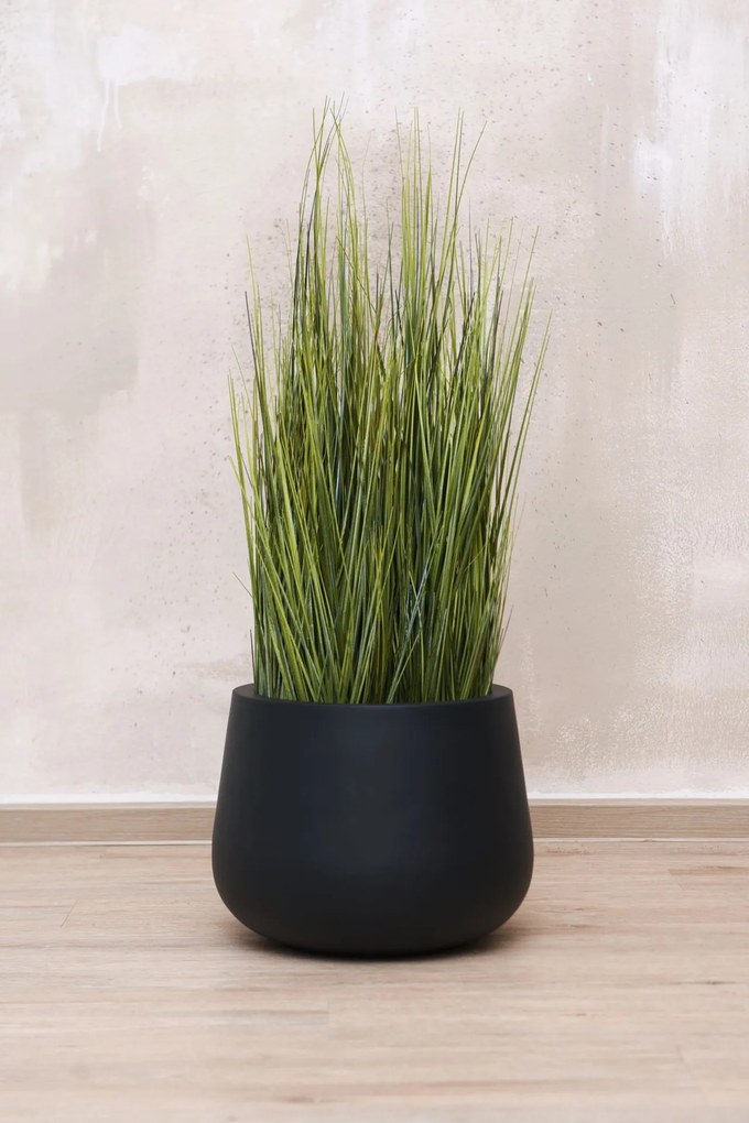 Kvetináč GIRAR, sklolaminát, výška 27 cm, antracit