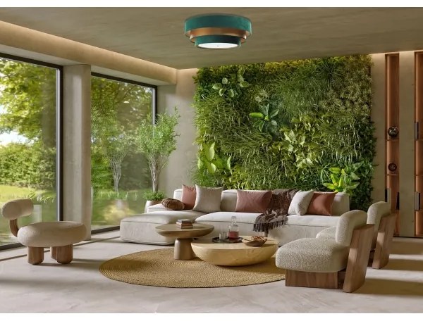 Stropné svietidlo TRINITI 2xE27/60W/230V zelená/zlatá