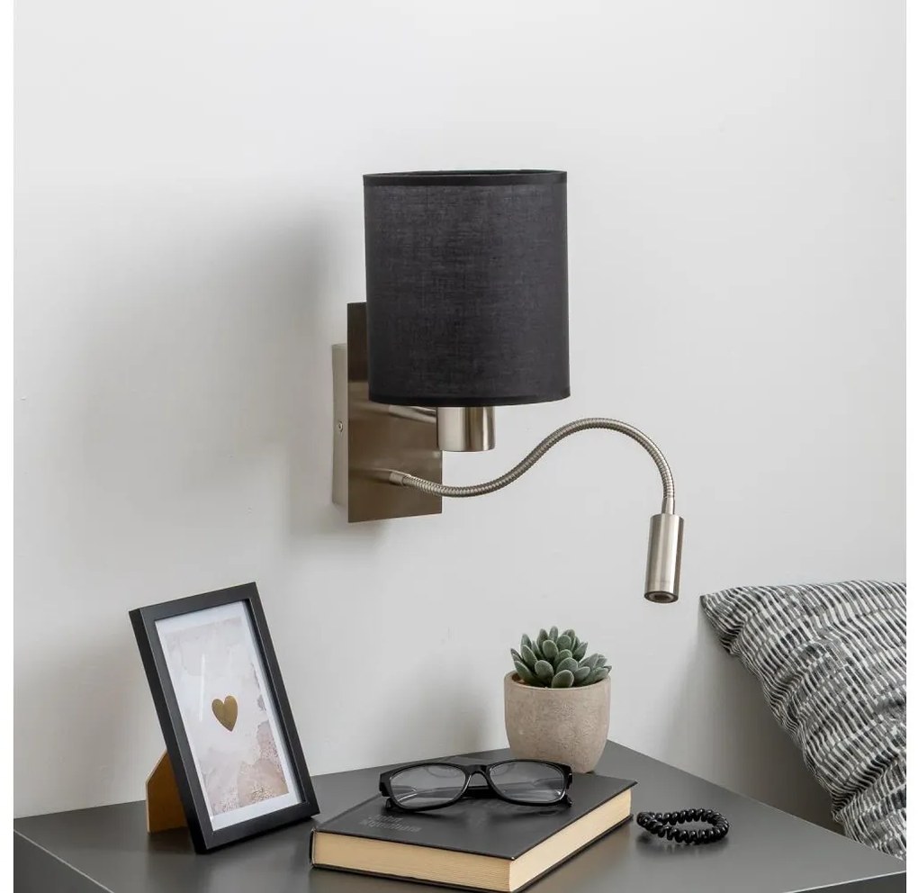 Brilagi - LED Nástenná lampa NUBILA 1xE27/25W/230V + LED/3W chróm/čierna