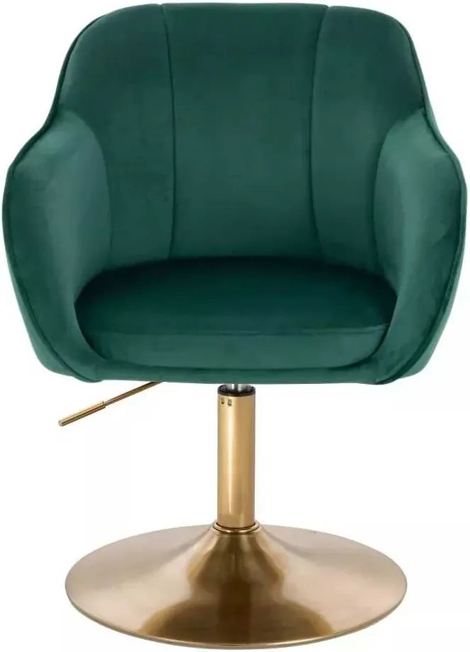 LuxuryForm DESIGN Stolička AVOLA VELUR na zlatom tanieri - zelená
