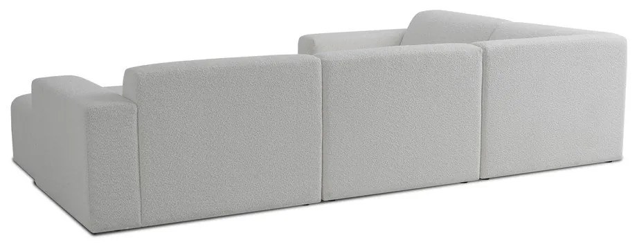 Biela rohová pohovka z textílie buklé (do "U") Roxy – Scandic