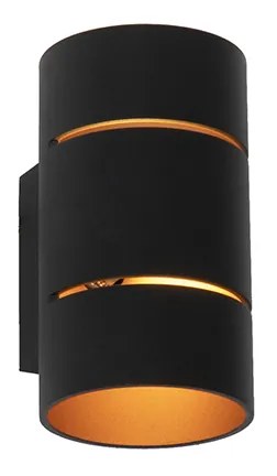 Inteligentná nástenná lampa čierna so zlatým vnútorným povrchom vrátane WiFi G9 - Ria