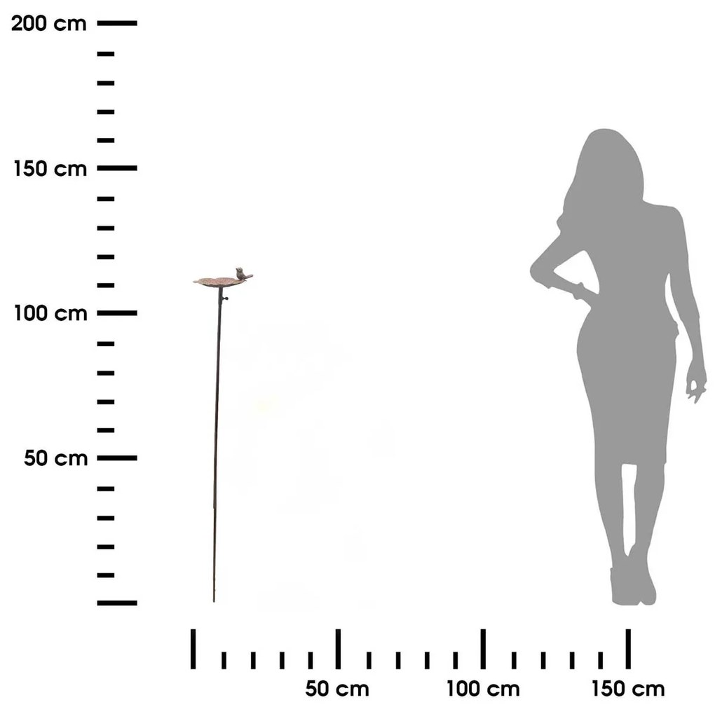 Zapichovacie napájadlo pre vtáky Kendra, 117x19,5 cm, kov, medená