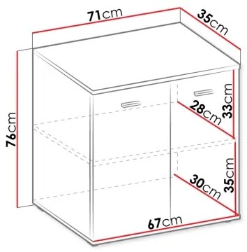 Komoda MIKE 76x71 cm biela