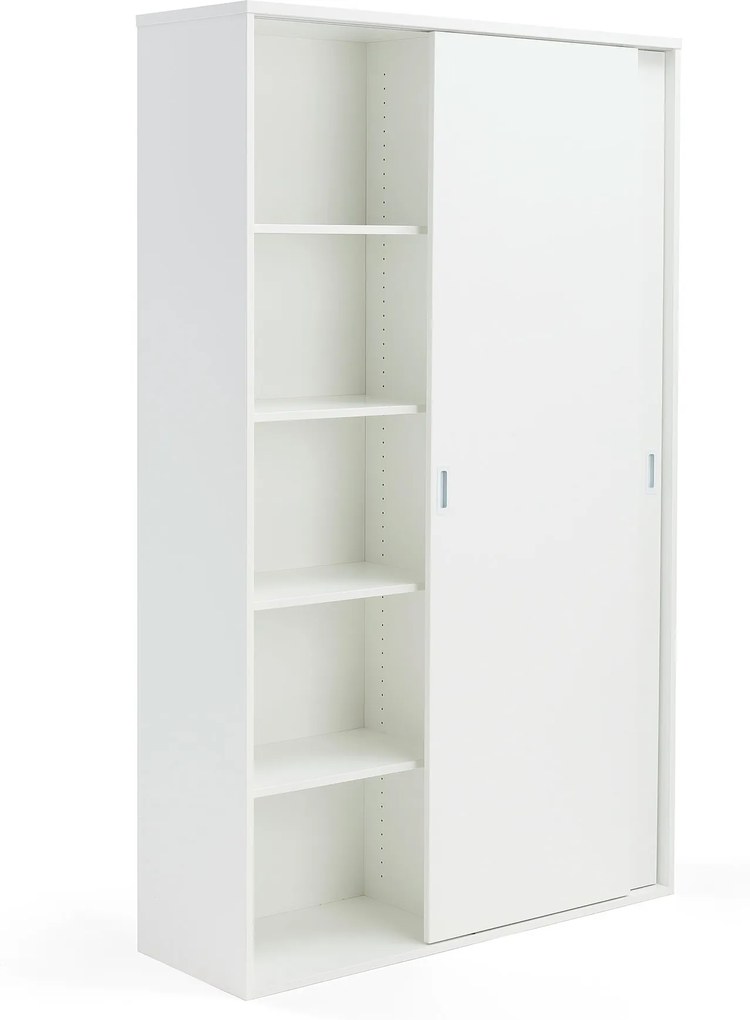 Kancelárska skriňa Modulus s posuvnými dverami, 2000x1200 mm, biela