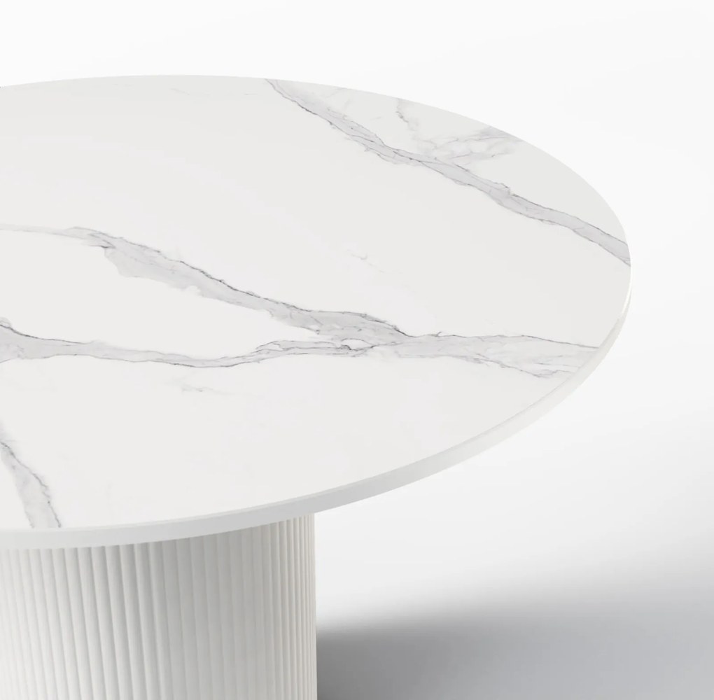 Jídelní stůl MALAGA 110 cm bílý mramor