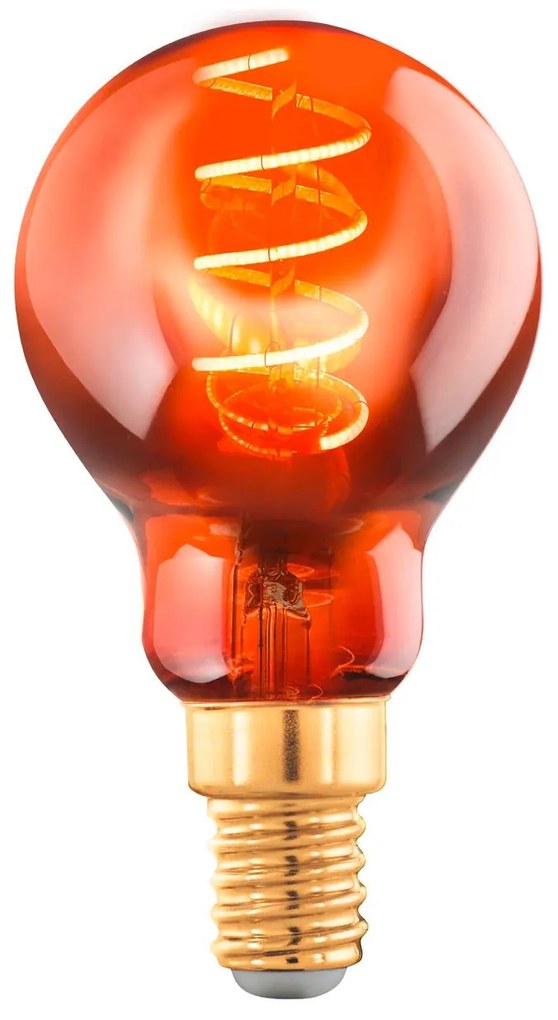 EGLO Stmievateľná filamentová LED žiarovka, E14, P45, 4W, 30lm, 2000K, teplá biela, medená