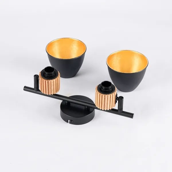 Brilagi - Bodové svietidlo ODENSE 2xE14/10W/230V drevo/čierna