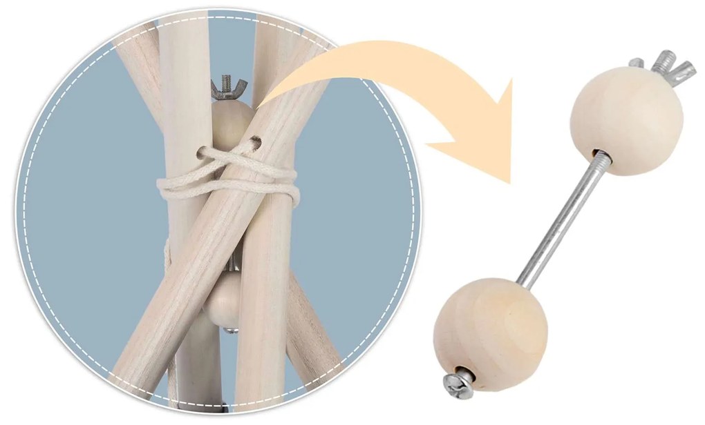 Detské típí so svetielkami Nukido 740120 - sivé