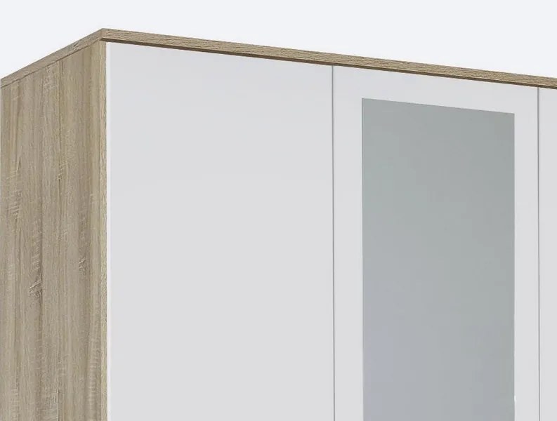 Šatníková skriňa 3-dverová Twin, dub sonoma/biela