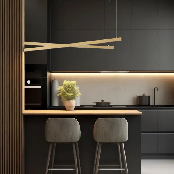 Argon 8839 - LED Luster na lanku MIAMI LED/74W/230V 3000K zlatá