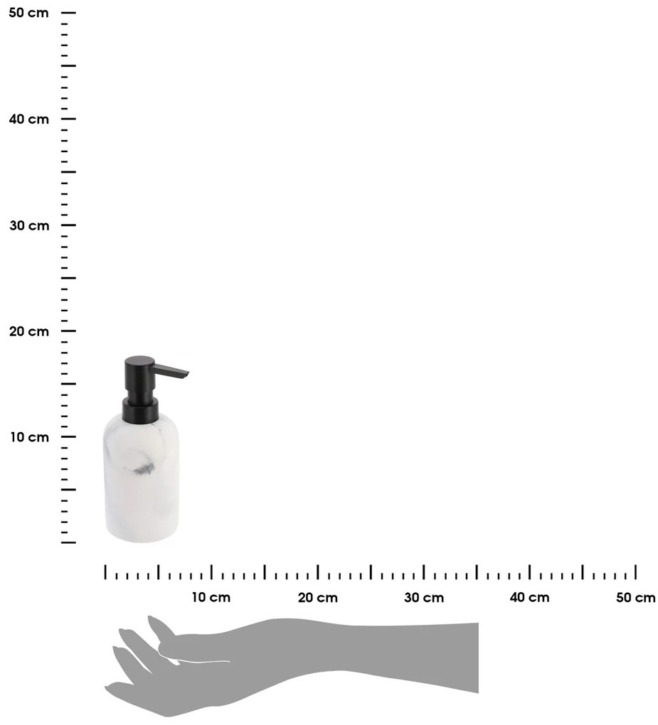 Dávkovač mydla Everist Marble, biela/s čiernymi prvkami, 300 ml