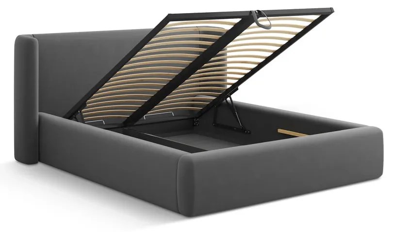 Sivá čalúnená dvojlôžková posteľ s úložným priestorom s roštom 140x200 cm Jason – Windsor & Co Sofas