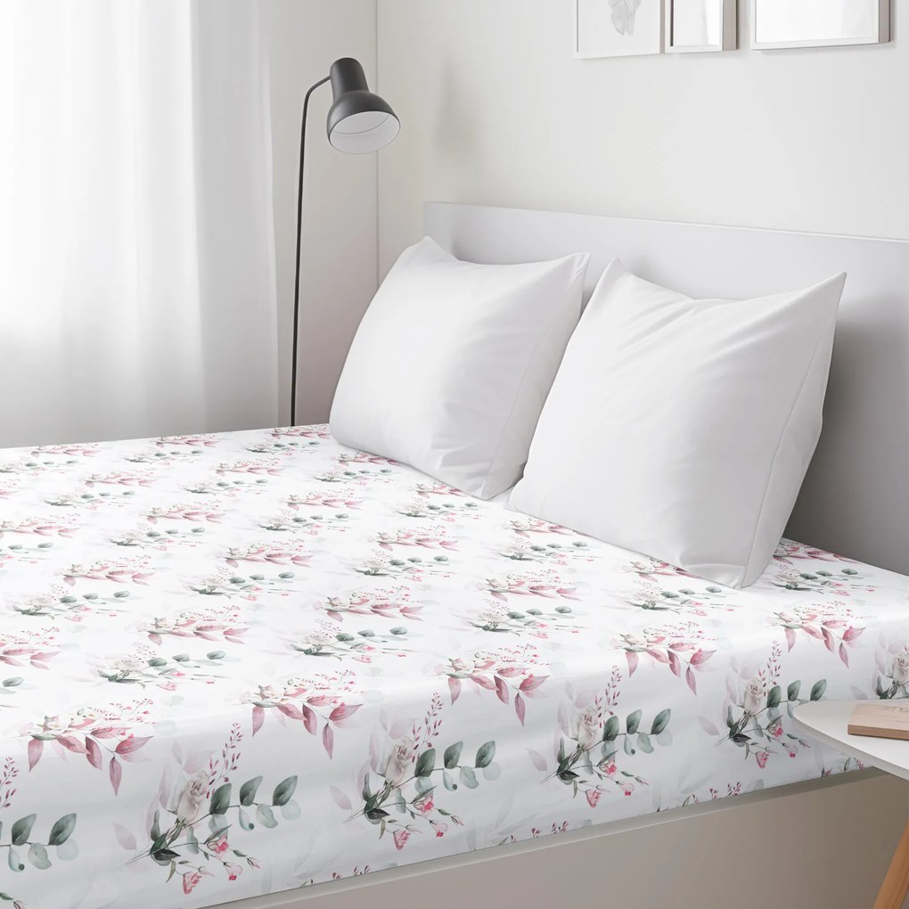 Goldea bavlnená napínacia plachta deluxe - nežné ruže 80 x 200 cm