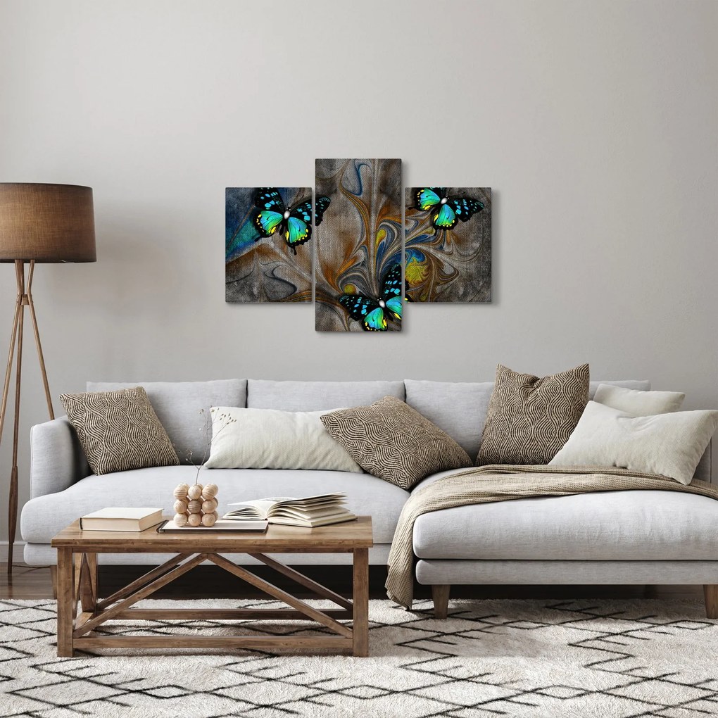 Obraz - Žiariví motýle na obraze (90x60 cm)