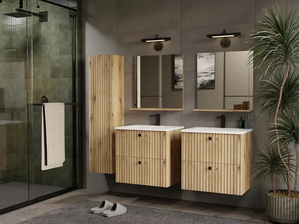 Závěsná koupelnová skříňka Ryfo 31 cm dub evoke