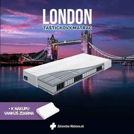 BENAB LONDON taštičkový matrac hotelový 180x200 cm Poťah so striebrom