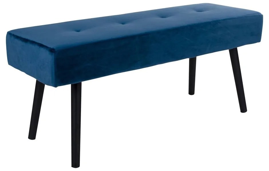 Modrá Zamatová lavica Skiby 35 × 100 × 44 cm HOUSE NORDIC