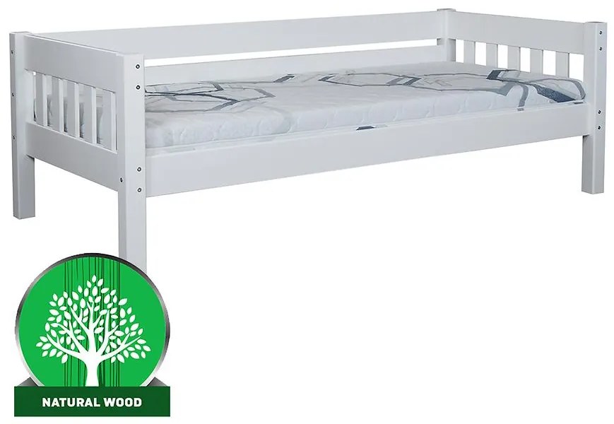 Posteľ Lucas 90x200 borovica morená biela