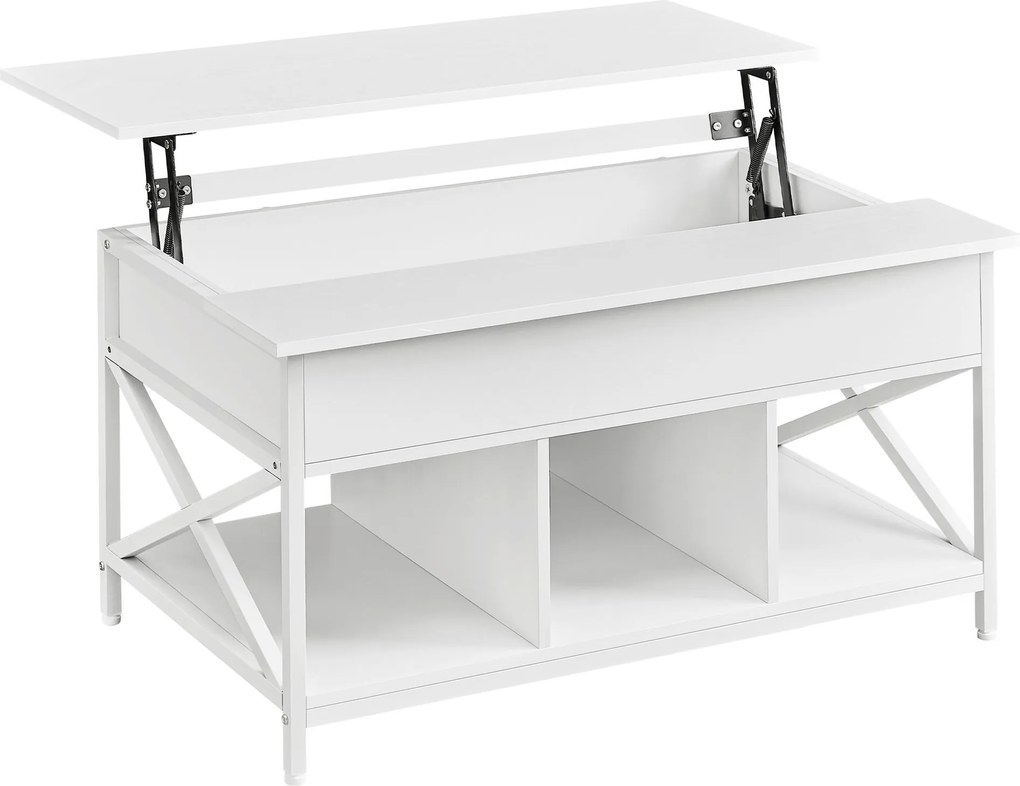 XXXLutz KONFERENČNÝ STOLÍK, biela, kov, kompozitné drevo, 100/60/48-62 cm Boxxx - Stolíky do obývačky - 002543049901