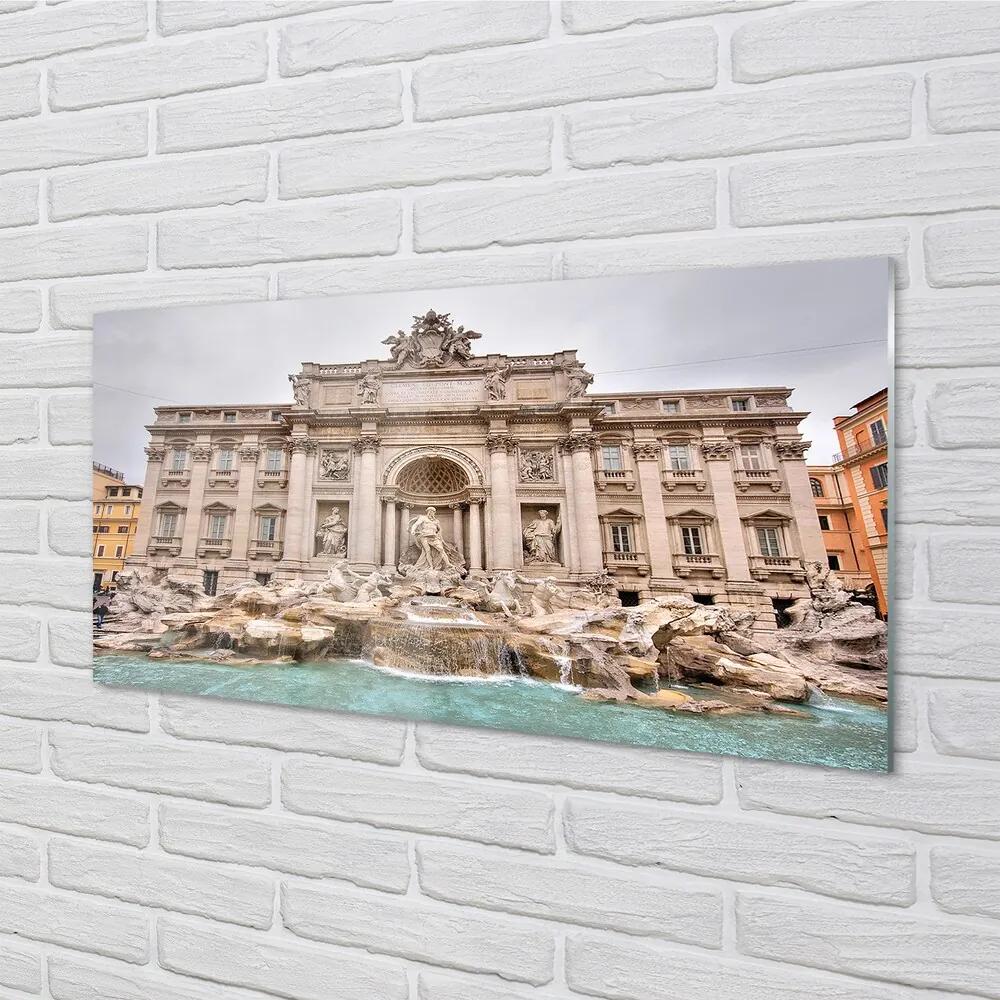 Sklenený obraz Rím Fontána bazilika 120x60 cm