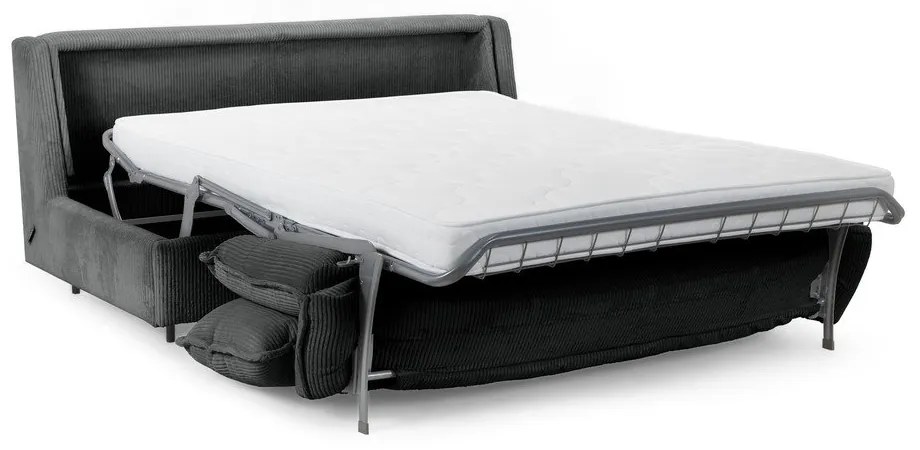 Tmavosivá menčestrová rozkladacia pohovka 184 cm Isadora – Bobochic Paris