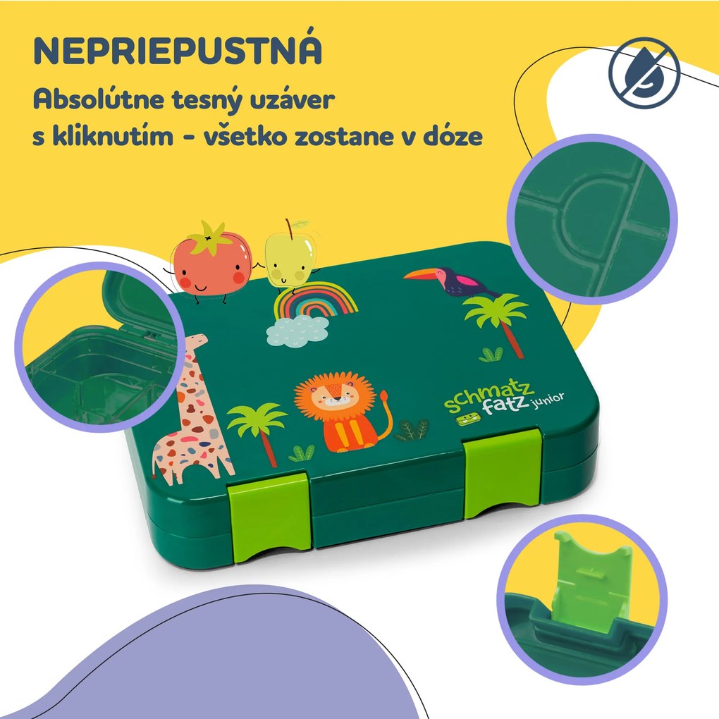 Klarstein Schmatzfatz junior desiatový box, 6 priehradiek, 21,3 x 15 x 4,5 cm, bez BPA